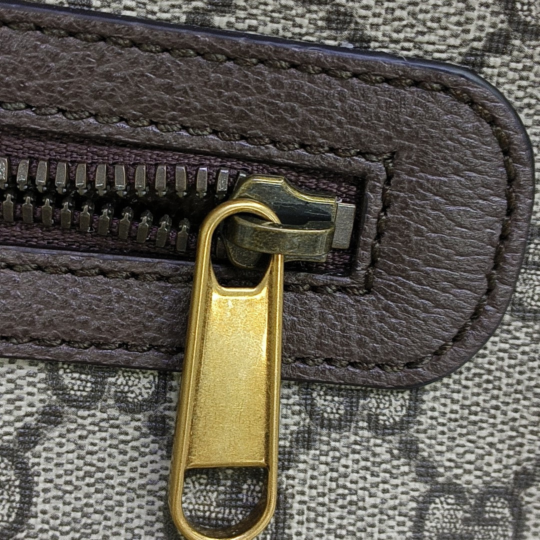 Ophidia Small Monogram Coated Canvas Beige