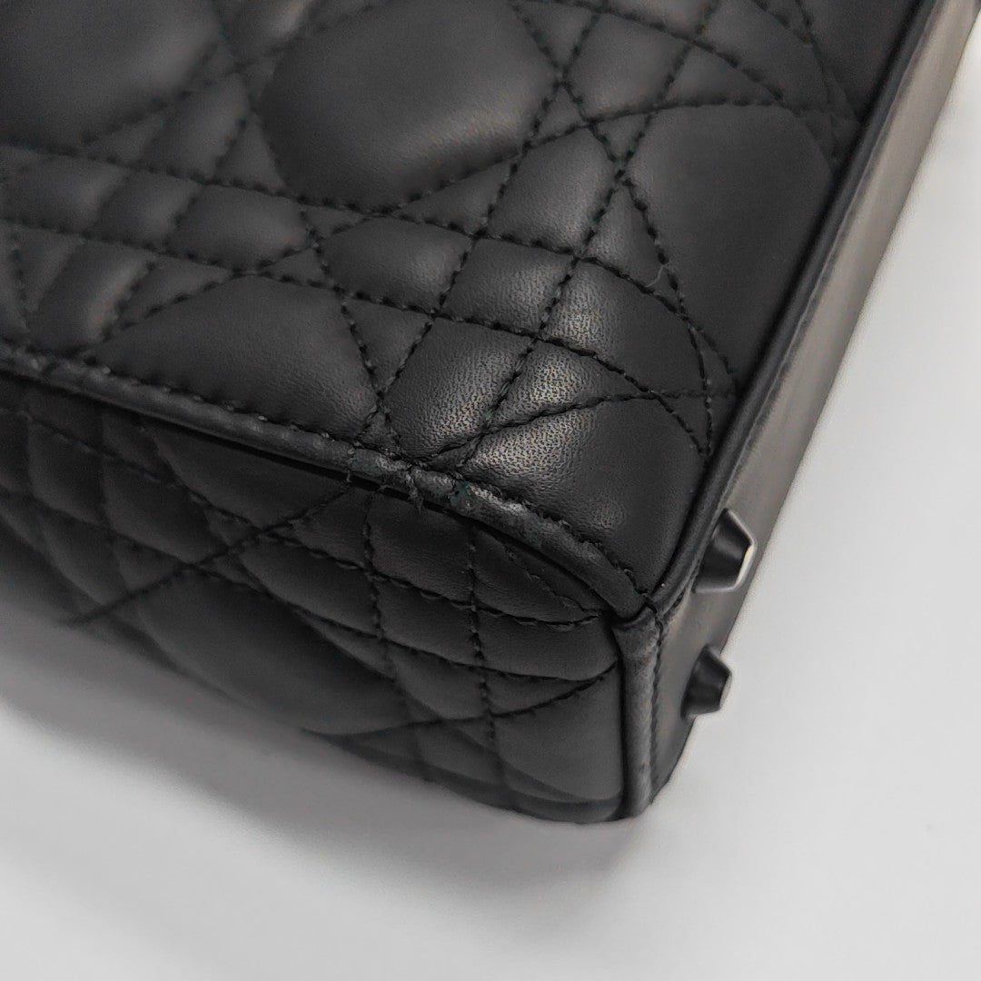 Lady Dior Mini Cannage Calfskin Black