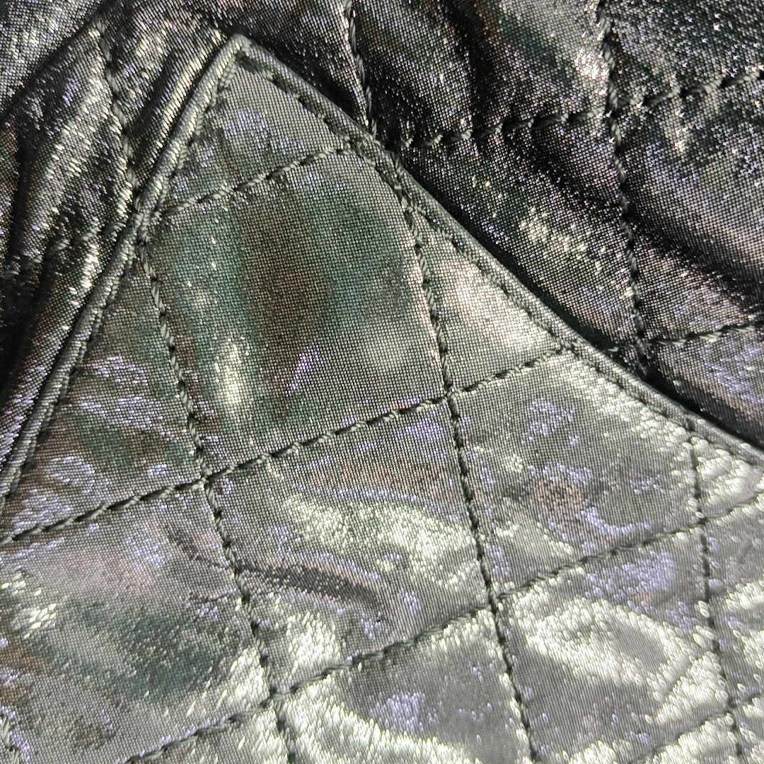 Quilted Calfskin Backpack Gray
