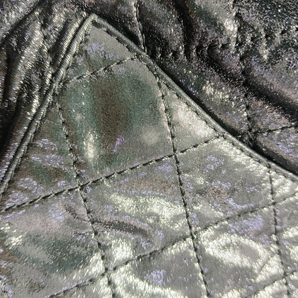 Quilted Calfskin Backpack Gray