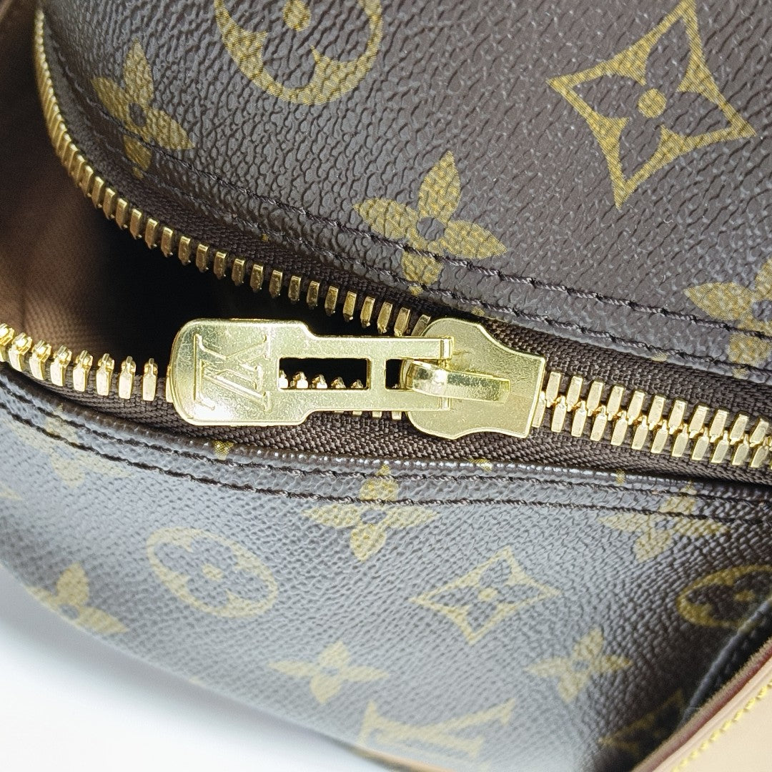 Monogram Coated Canvas Top Handle Bag Brown