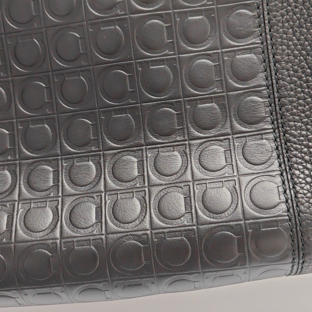Calfskin Top Handle Bag Black