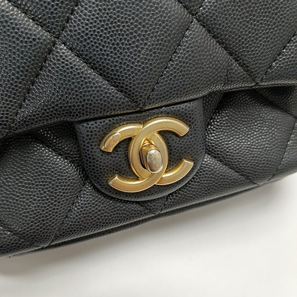 CLASSIC FLAP Mini Quilted Grained Calfskin Black