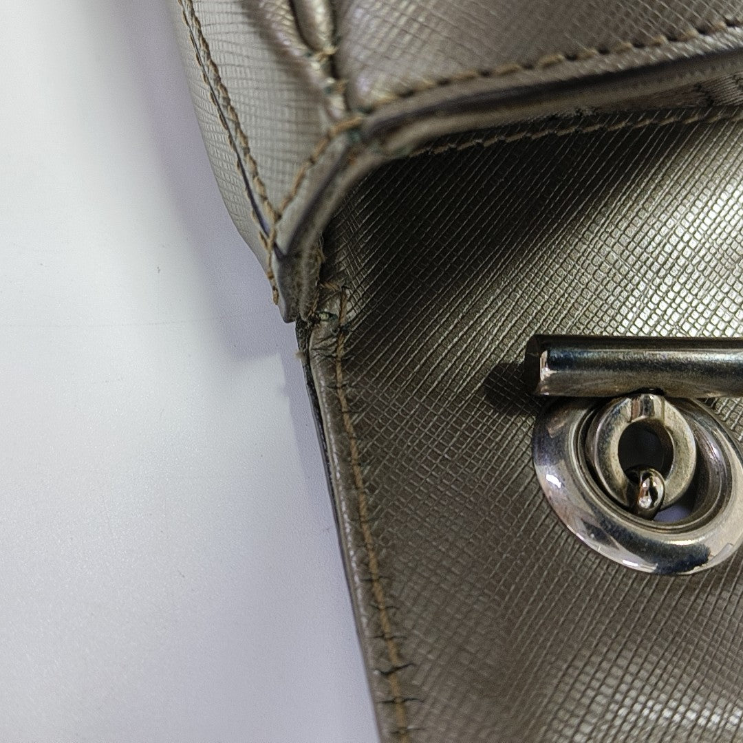 Calfskin Top Handle Bag Gray