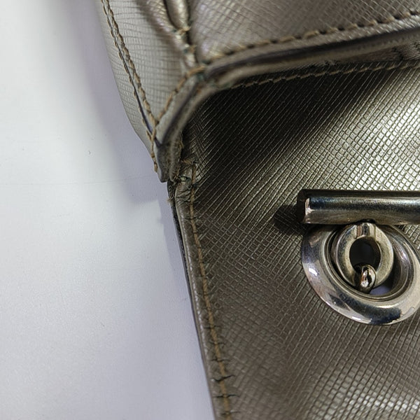 Calfskin Top Handle Bag Gray