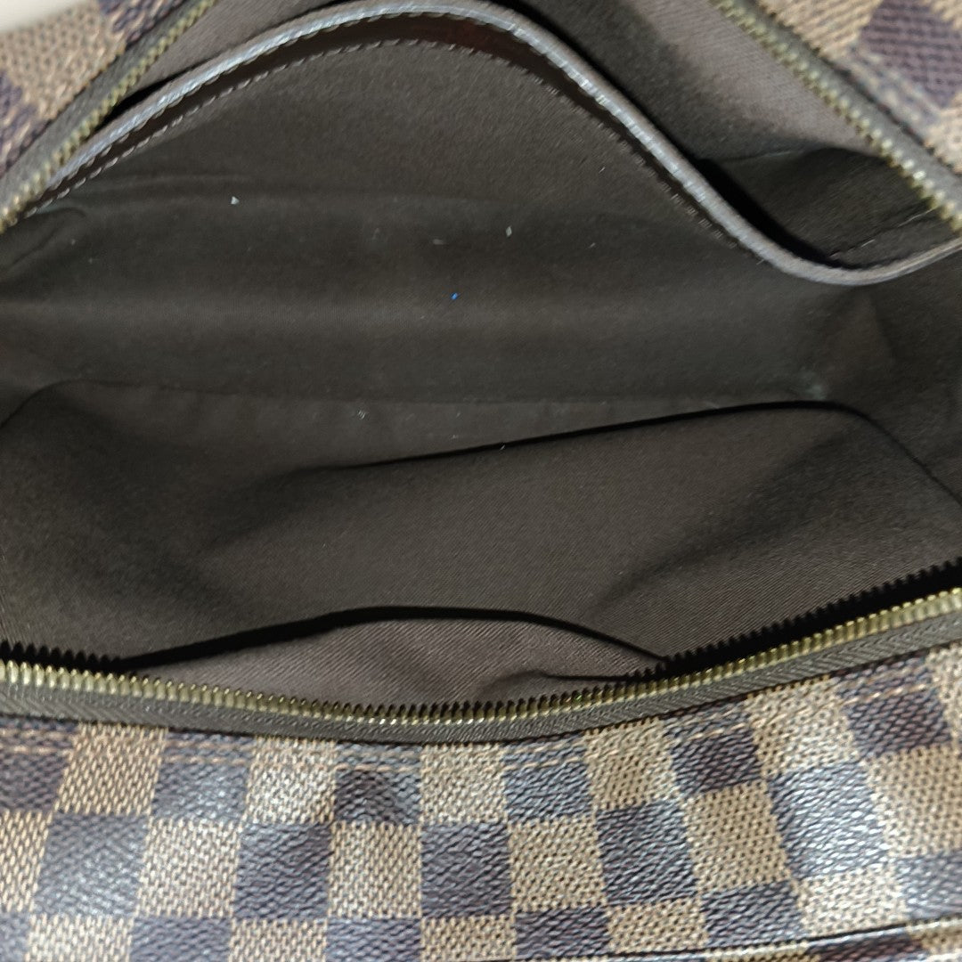 NAVIGLIO Damier Ebene Coated Canvas Brown