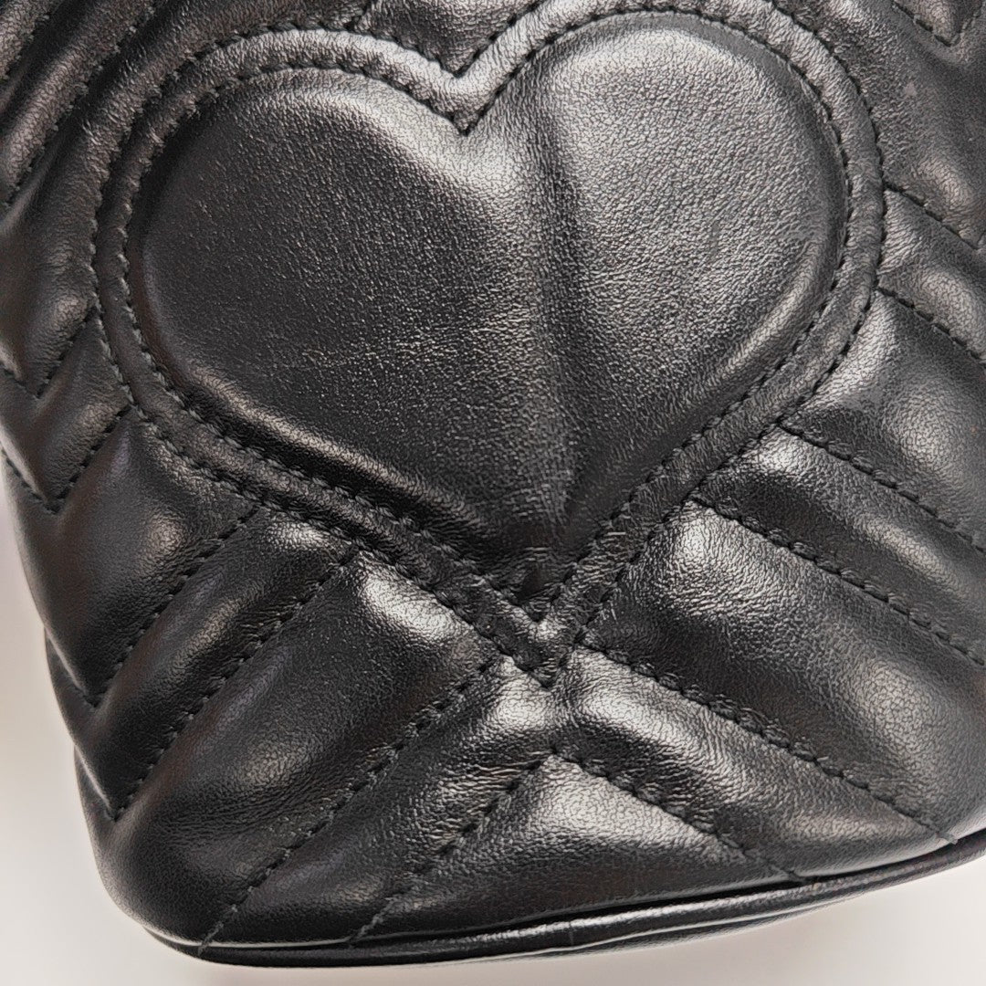 GG Marmont Mini Quilted Calfskin Black
