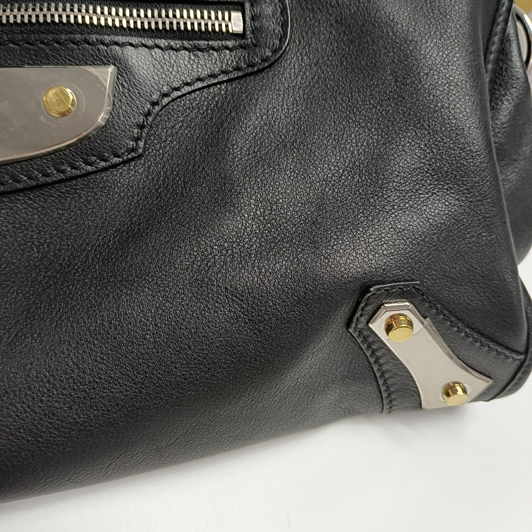 Metal Plate Classic City Lambskin Black