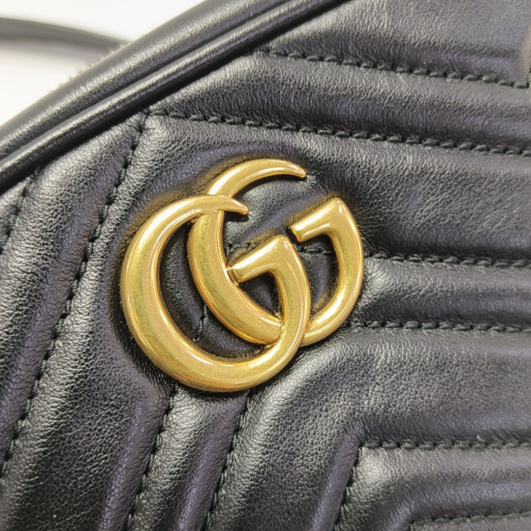 GG Marmont Mini Quilted Calfskin Black