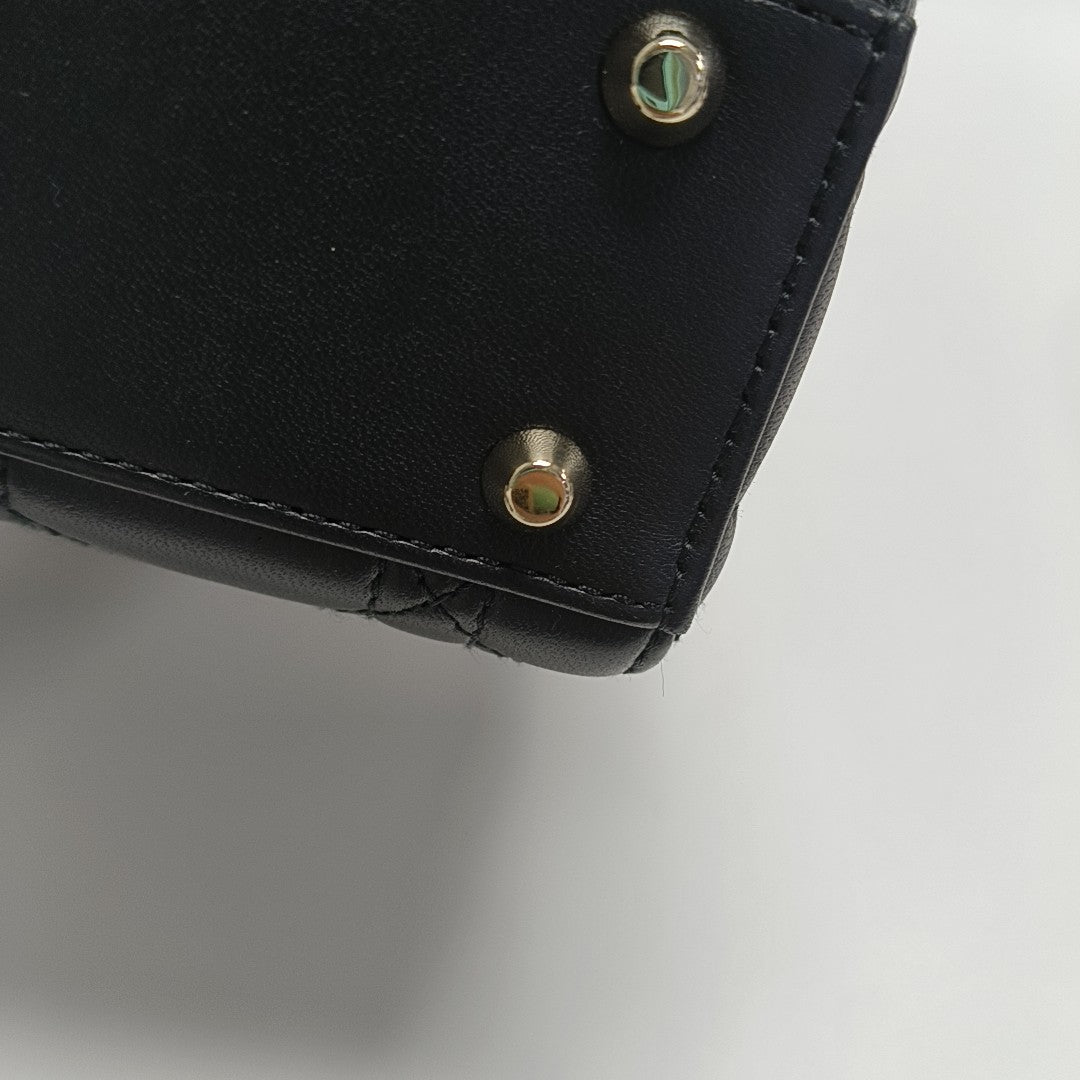Lady Dior Mini Cannage Lambskin Black