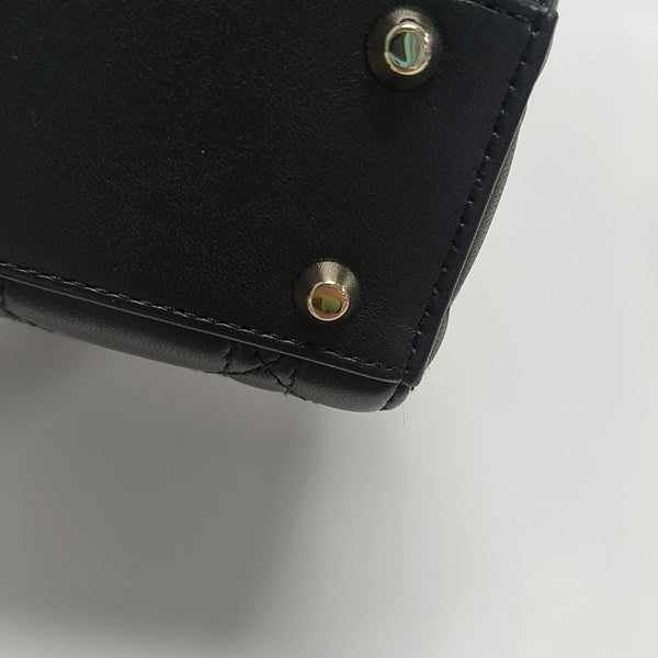 Lady Dior Mini Cannage Lambskin Black