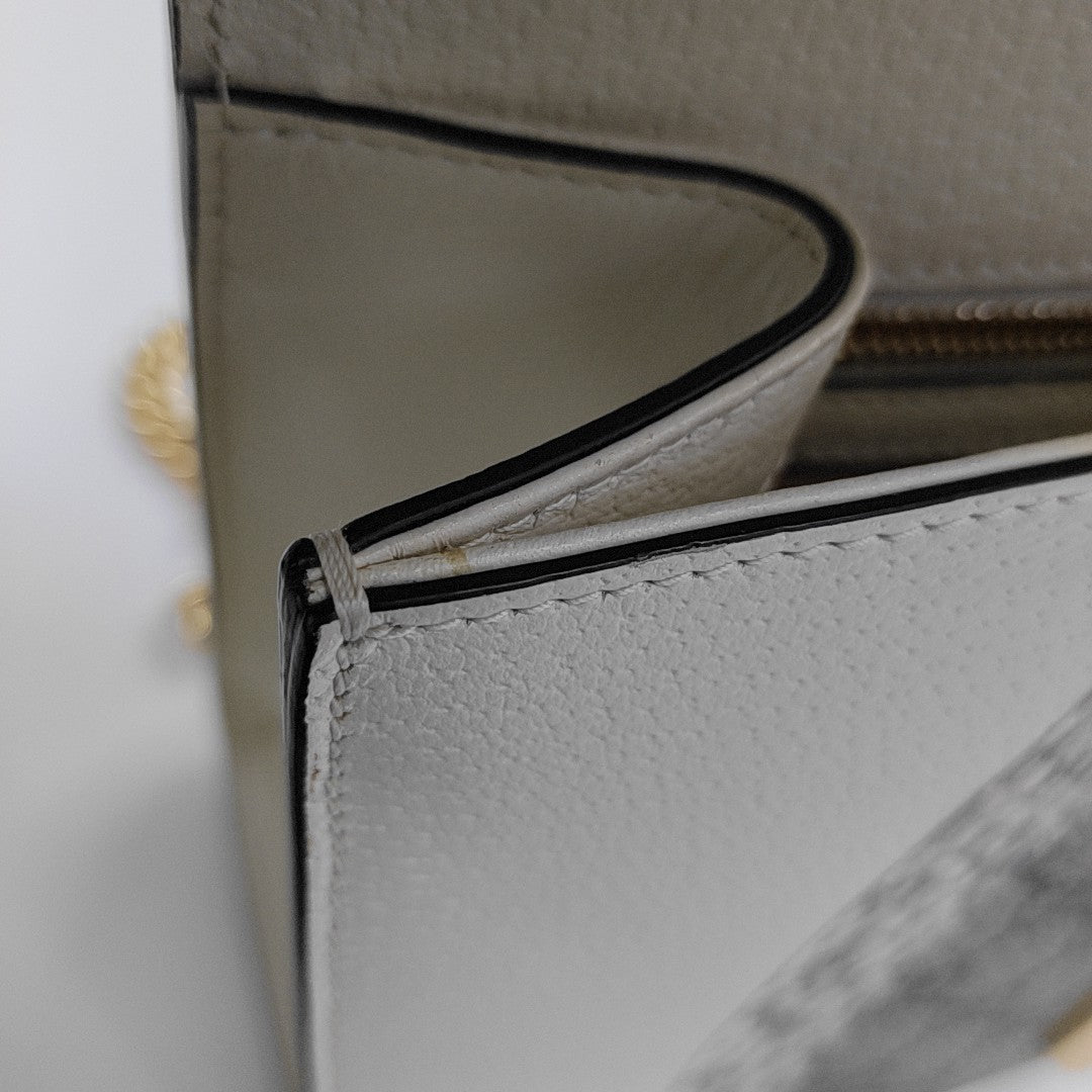 Padlock Small Monogram Coated Canvas White