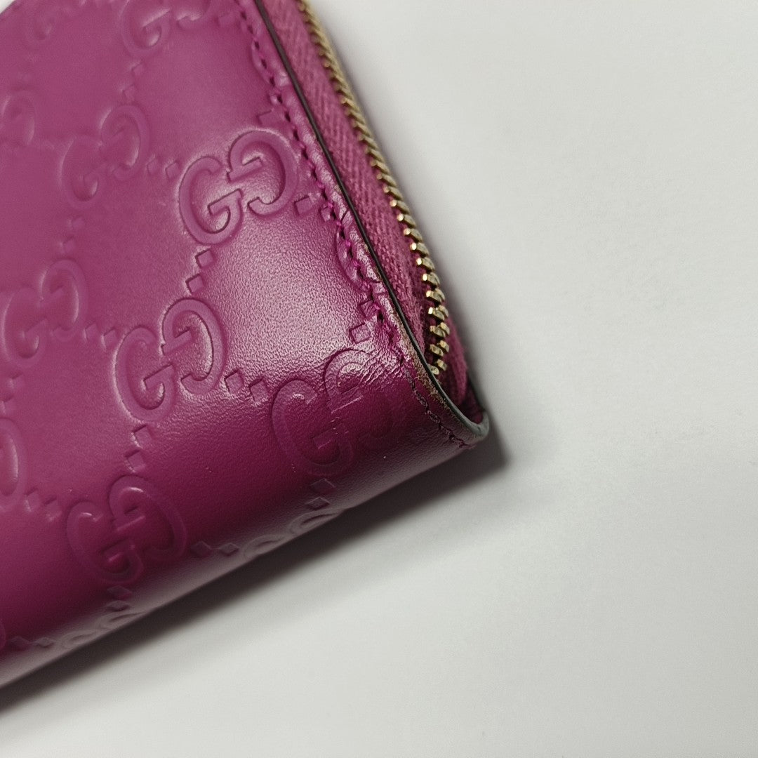 Signature Monogram Calfskin Red Wallet