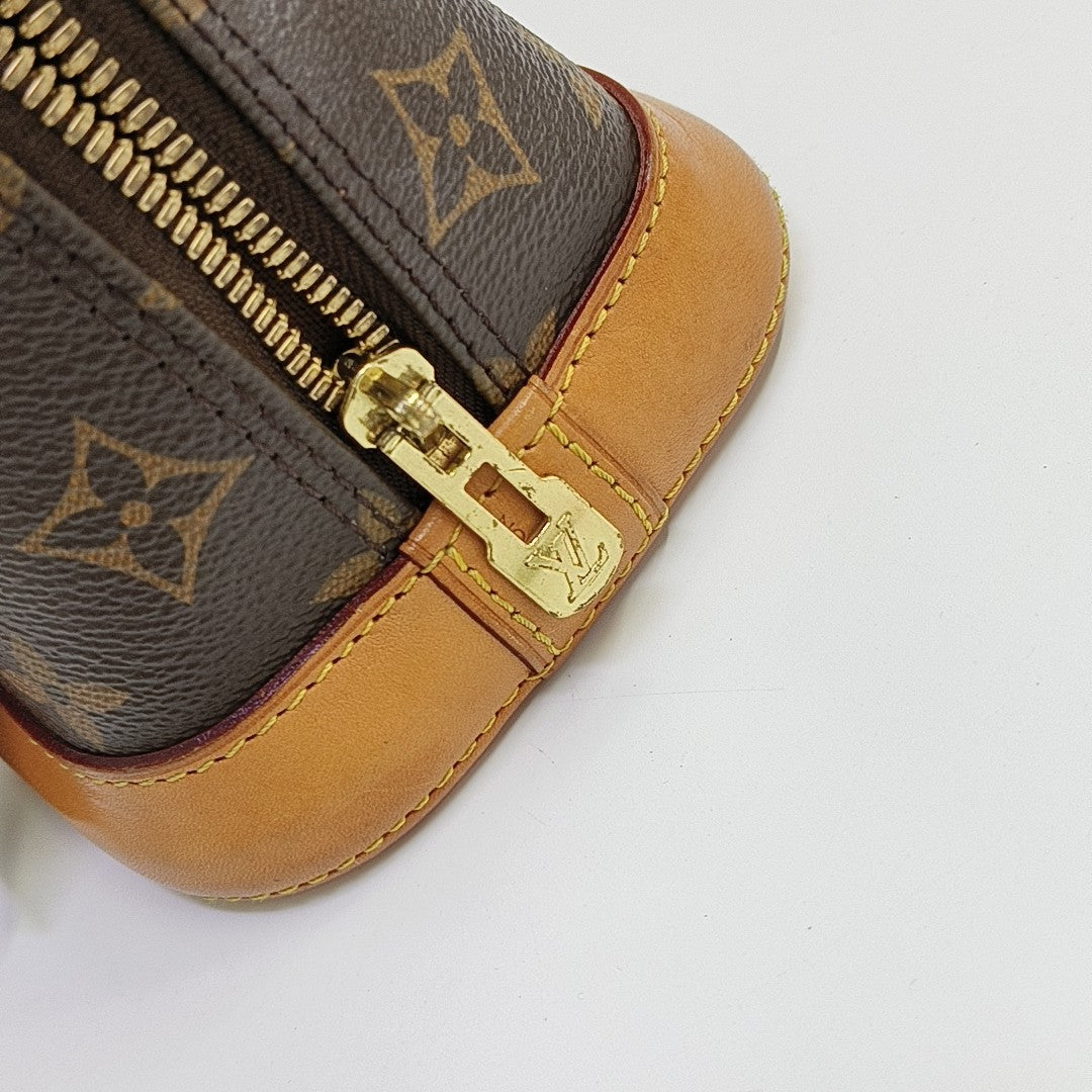ALMA BB Monogram Coated Canvas Brown