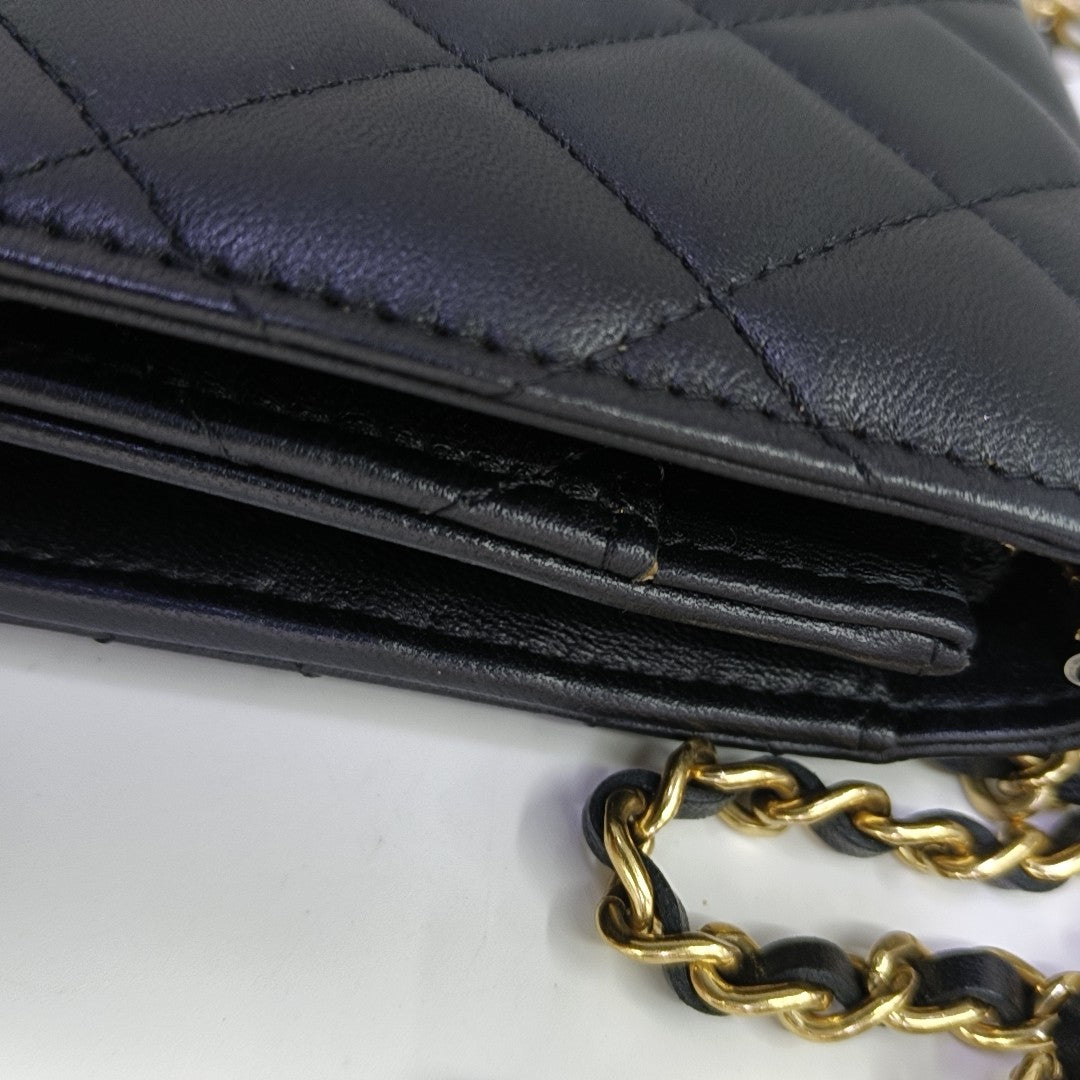 WOC Quilted Lambskin Black