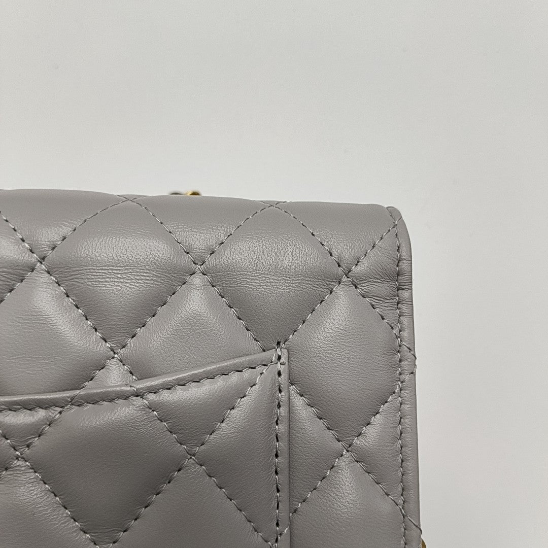 WOC Quilted Lambskin Gray