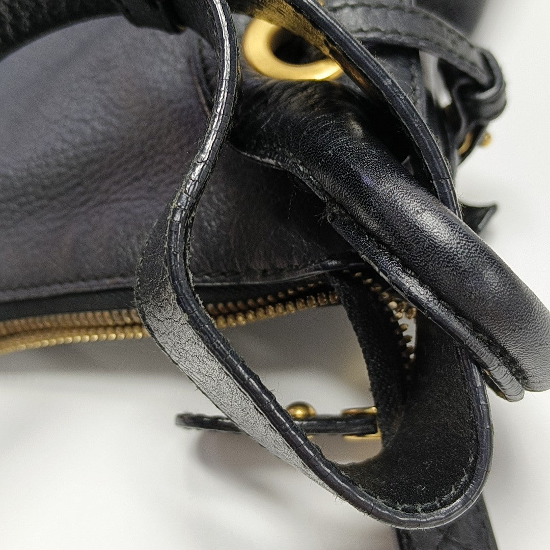 Calfskin Shoulder Bag Black