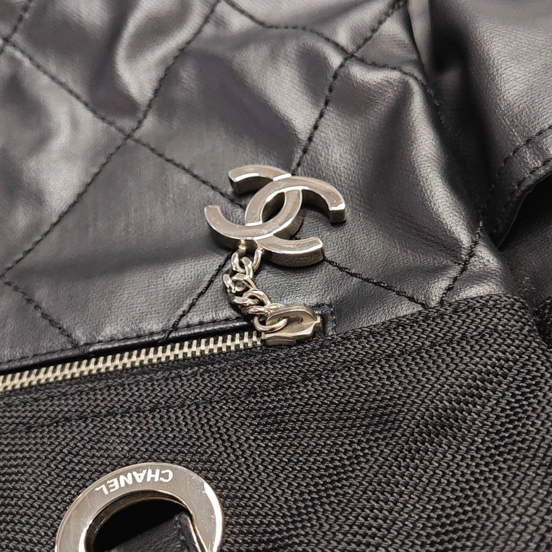 PARIS BIARRITZ Large Quilted Coated Canvas Black