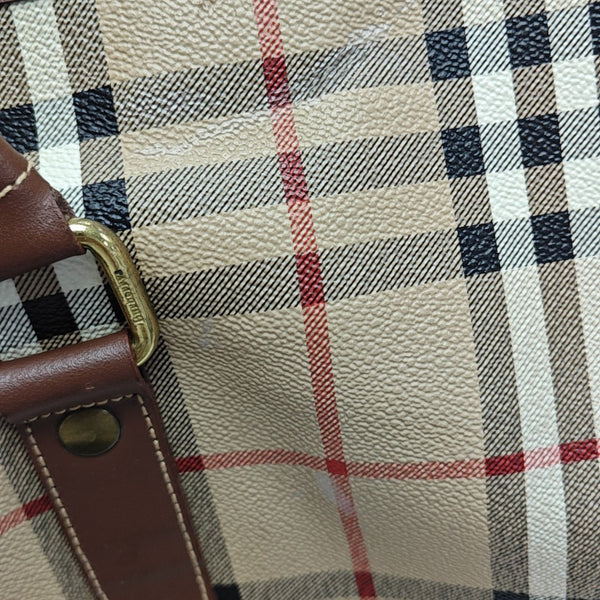 Coated Canvas Top Handle Bag Beige