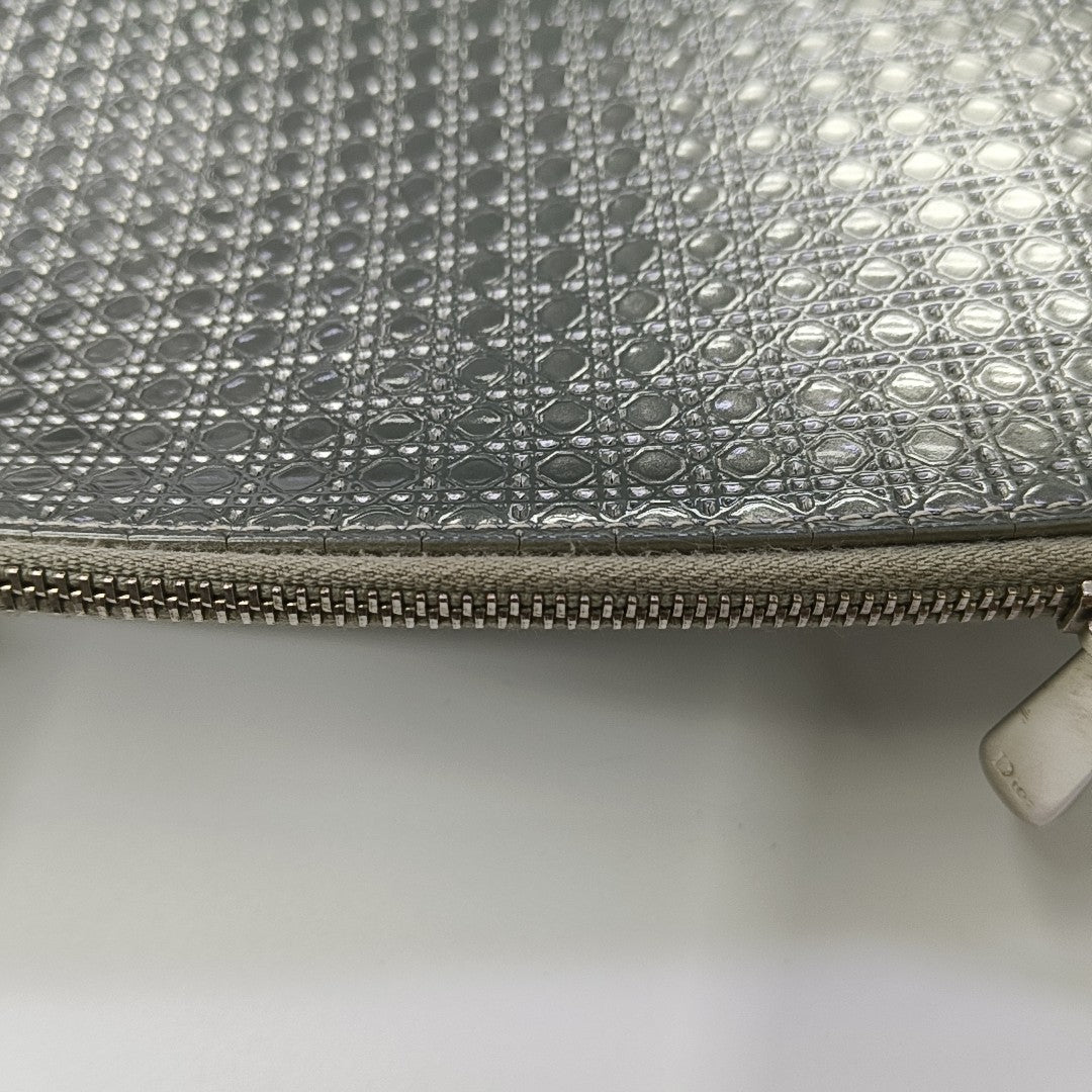 Patent Leather Clutch Silver