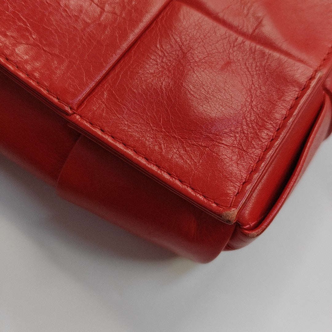 Bottega Veneta Cassette Piel de becerro Roja