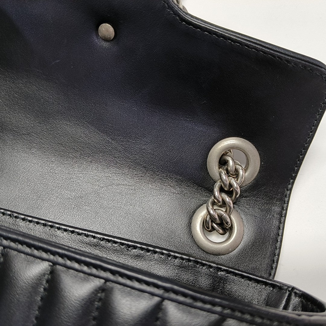 GG Marmont Small Quilted Calfskin Black