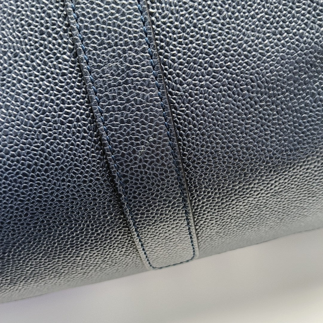 Calfskin Top Handle Bag Blue