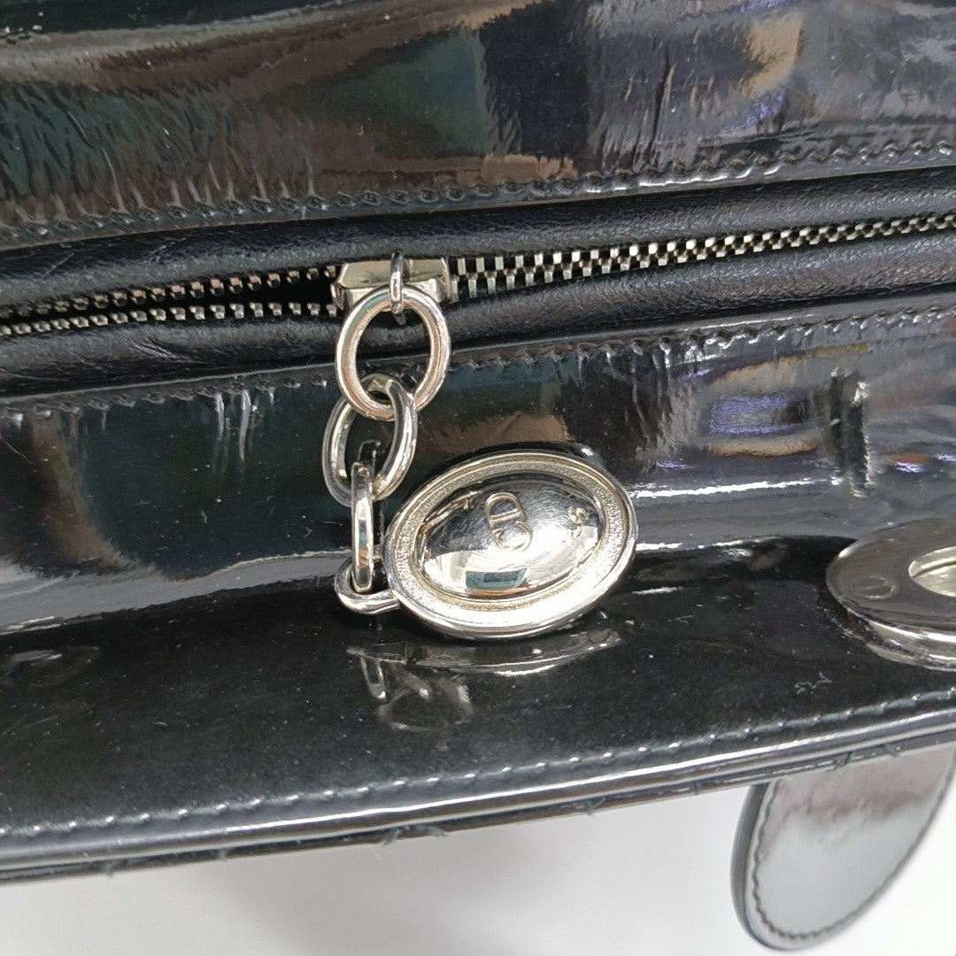 Lady Dior Large Cannage Patent Leather Black
