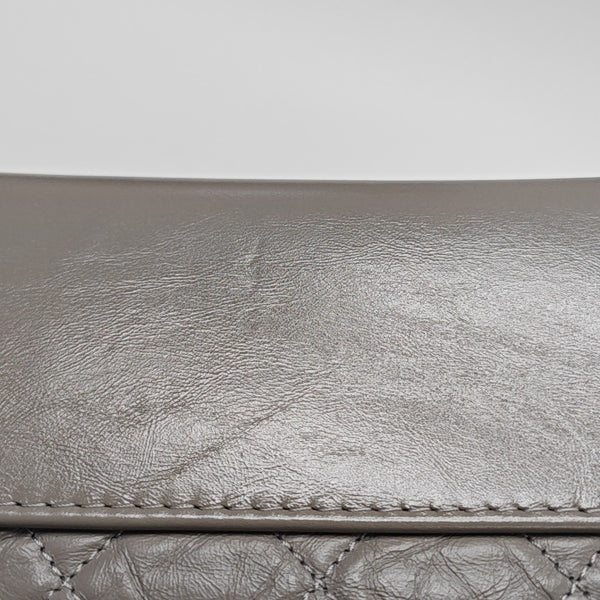 GABRIELLE Medium Quilted Calfskin Gray