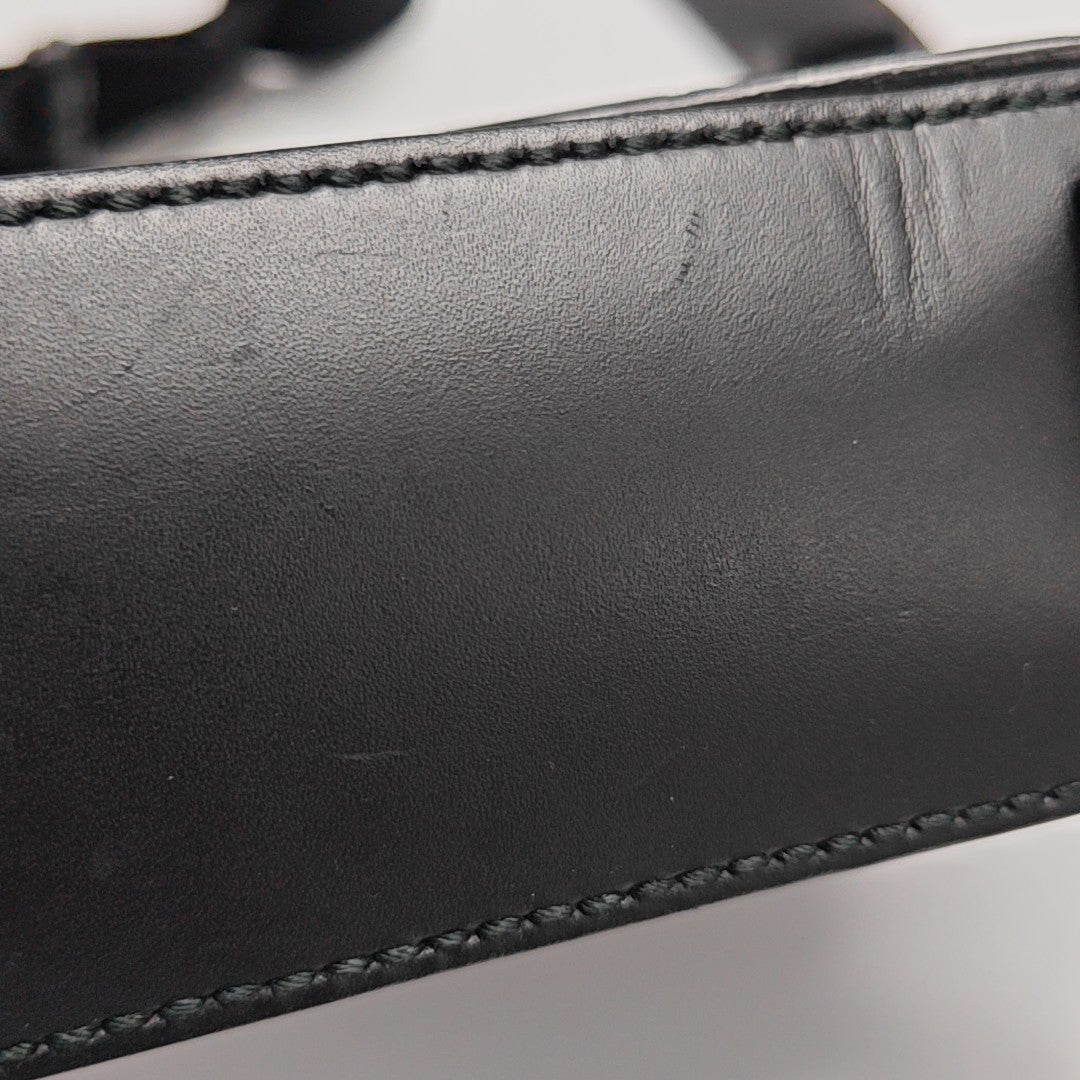 Monogram Calfskin Shoulder Bag Black