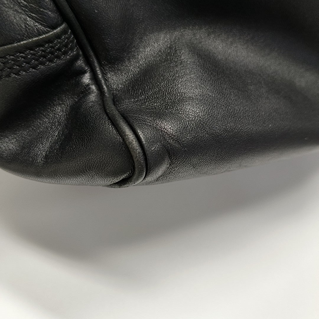 Calfskin Top Handle Bag Black
