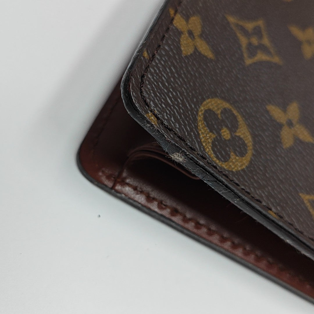 PORTE DOCUMENT Monogram Coated Canvas Brown