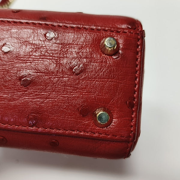Lady Dior Mini Ostrich Red