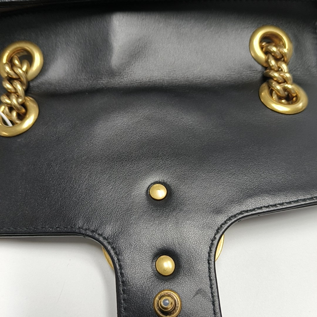 GG Marmont Small Quilted Calfskin Black