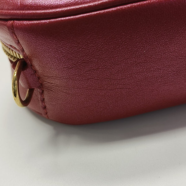 Monogram Calfskin Shoulder Bag Red