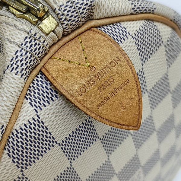 SPEEDY 30 Damier Azur Coated Canvas White