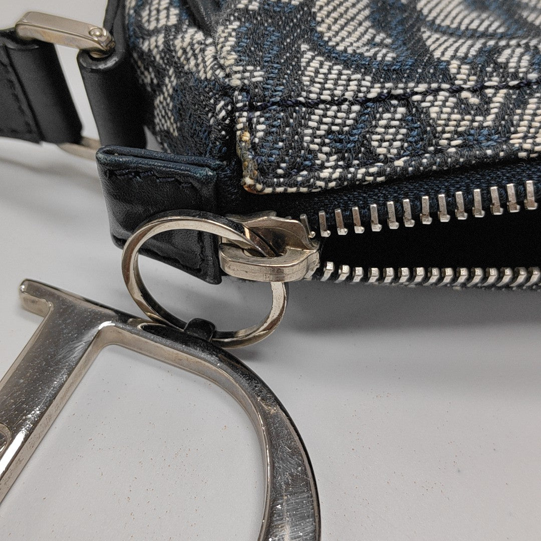 Oblique Canvas Top Handle Bag Blue