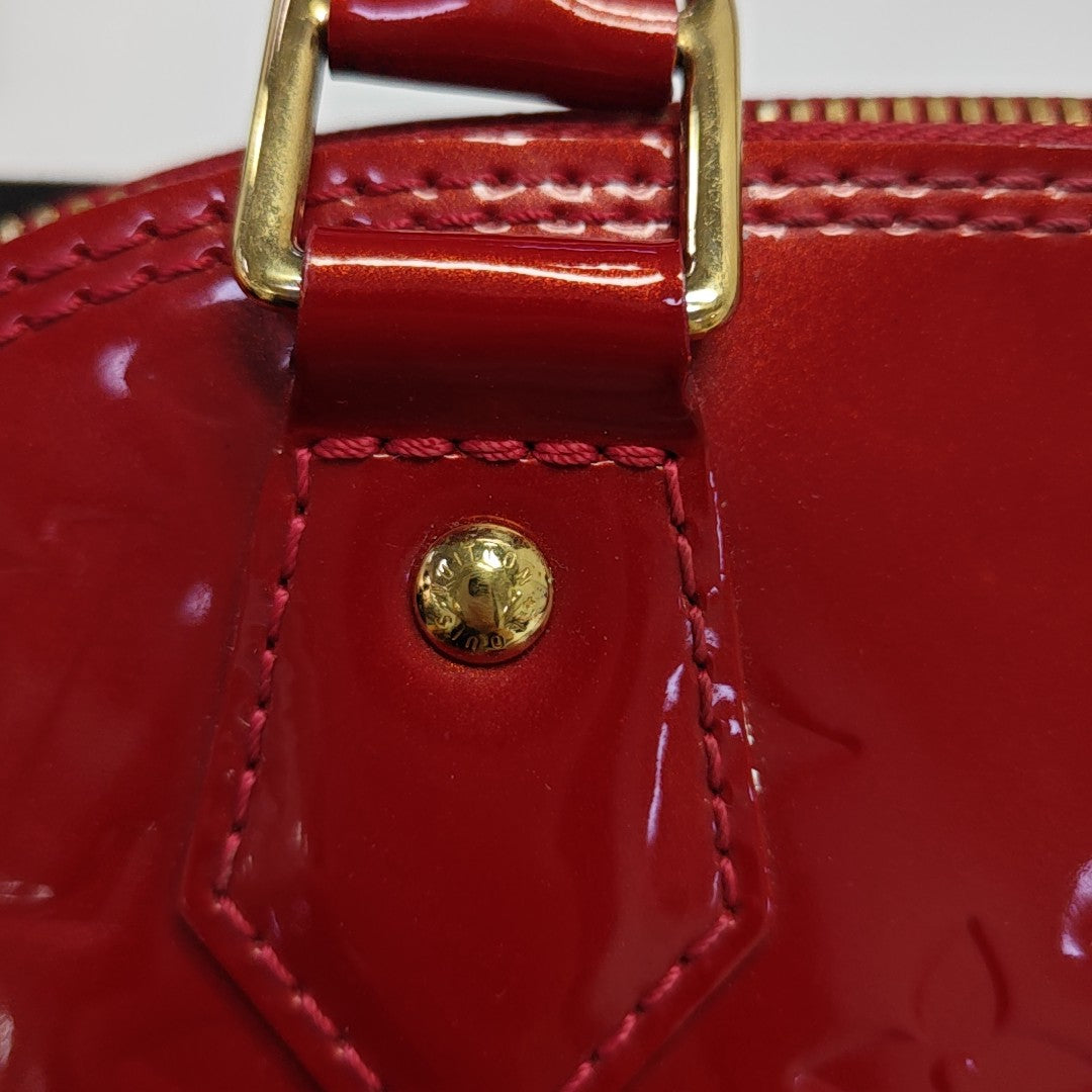 ALMA BB Monogram Patent Leather Red