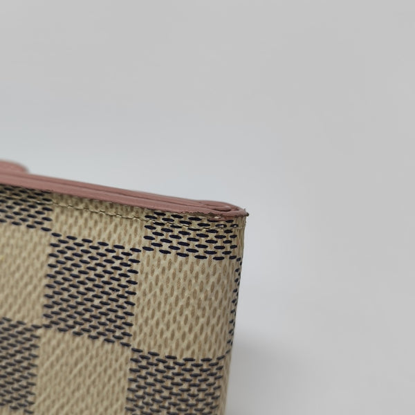 ZOE Damier Azur Coated Canvas White Wallet