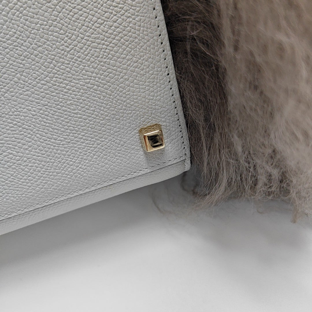 Calfskin Top Handle Bag White