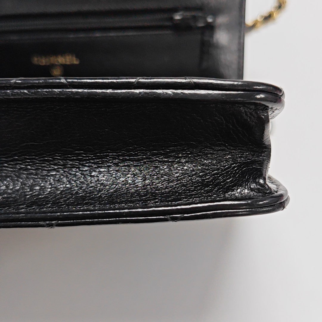 Quilted Calfskin Shoulder Bag Black