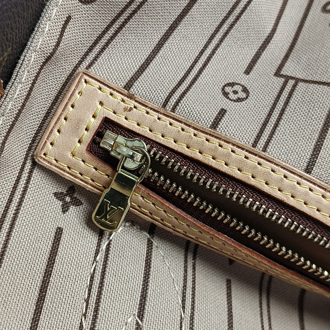 NEVERFULL GM Monogram Coated Canvas Brown