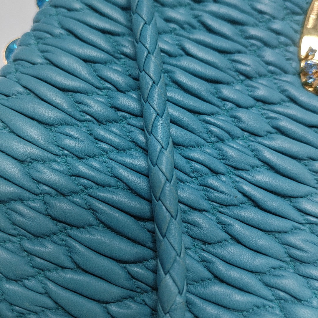 Crystal Quilted Lambskin Blue