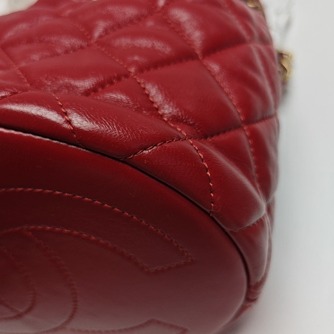 DRAWSTRING Quilted Lambskin Red