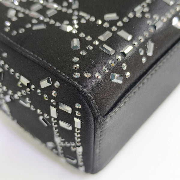 Lady Dior Mini Cannage Silk Satin Black