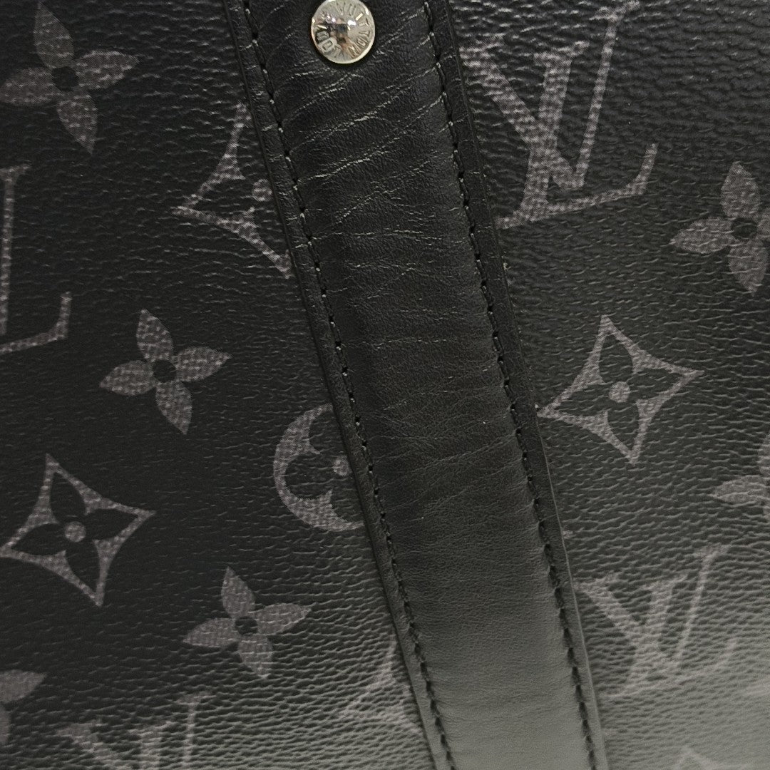 KEEPALL Monogram Coated Canvas Black
