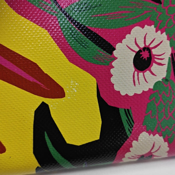 Coated Canvas Clutch Multicolor