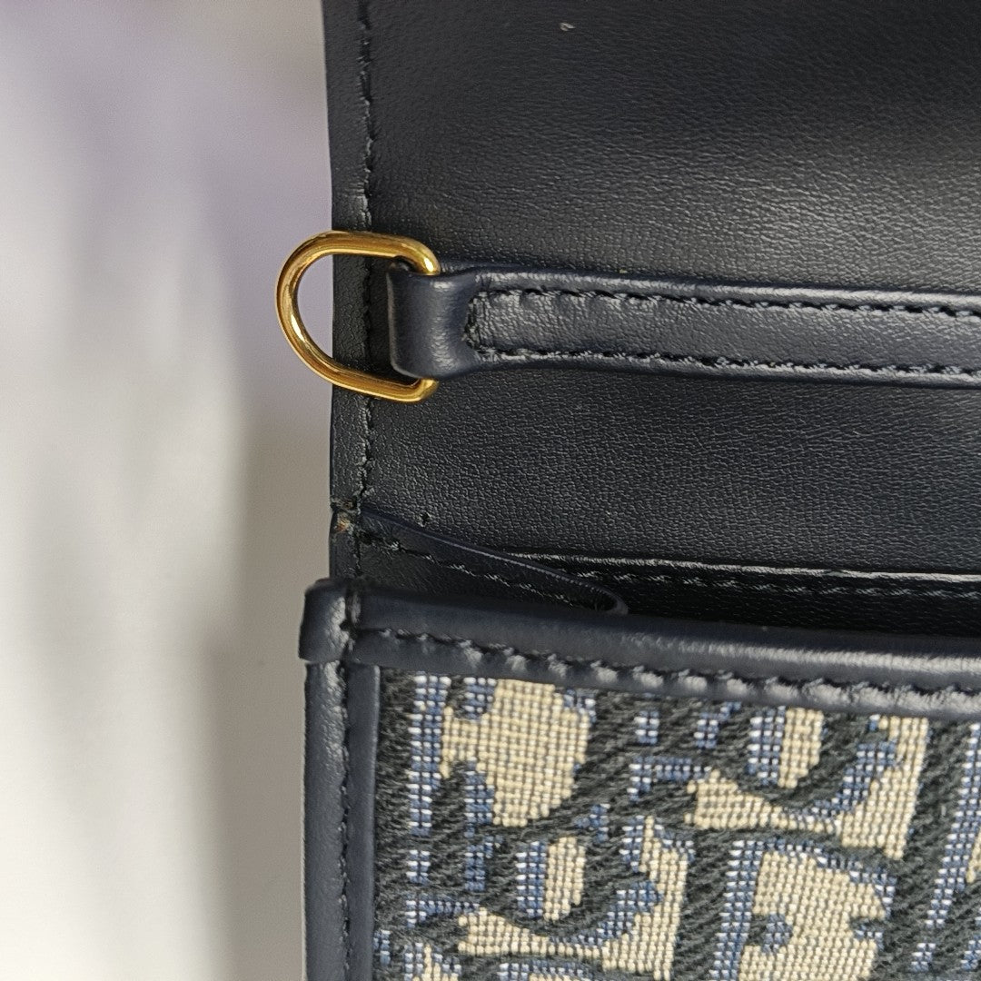 Oblique Canvas Shoulder Bag Blue