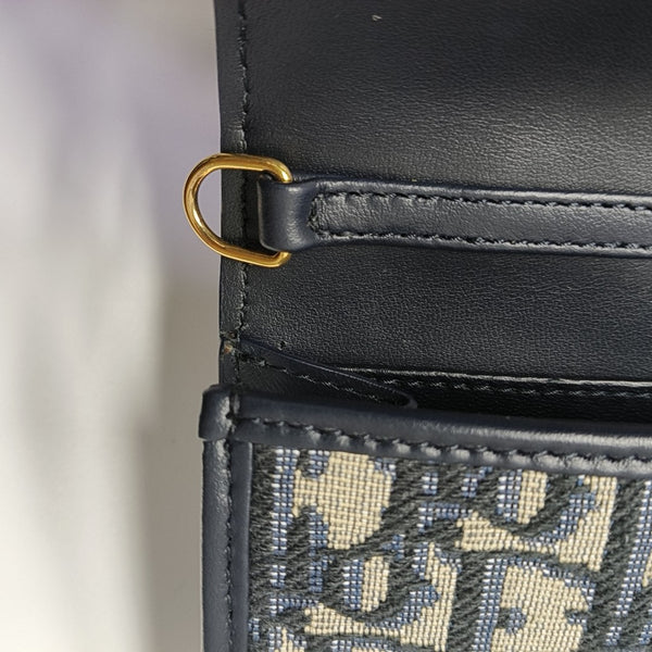 Oblique Canvas Shoulder Bag Blue