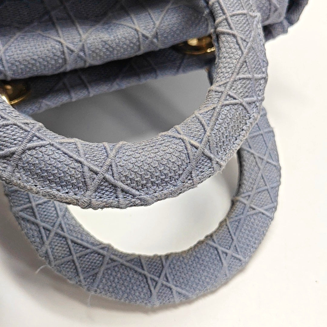 Authenticated pre-owned  Lady D-Lite Medium Denim Blue - Tote Bag at Looply